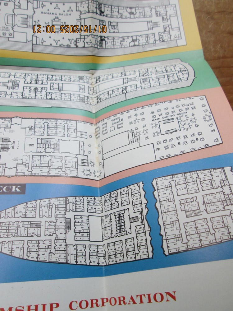 ss bahama star brochure deck plan 1962