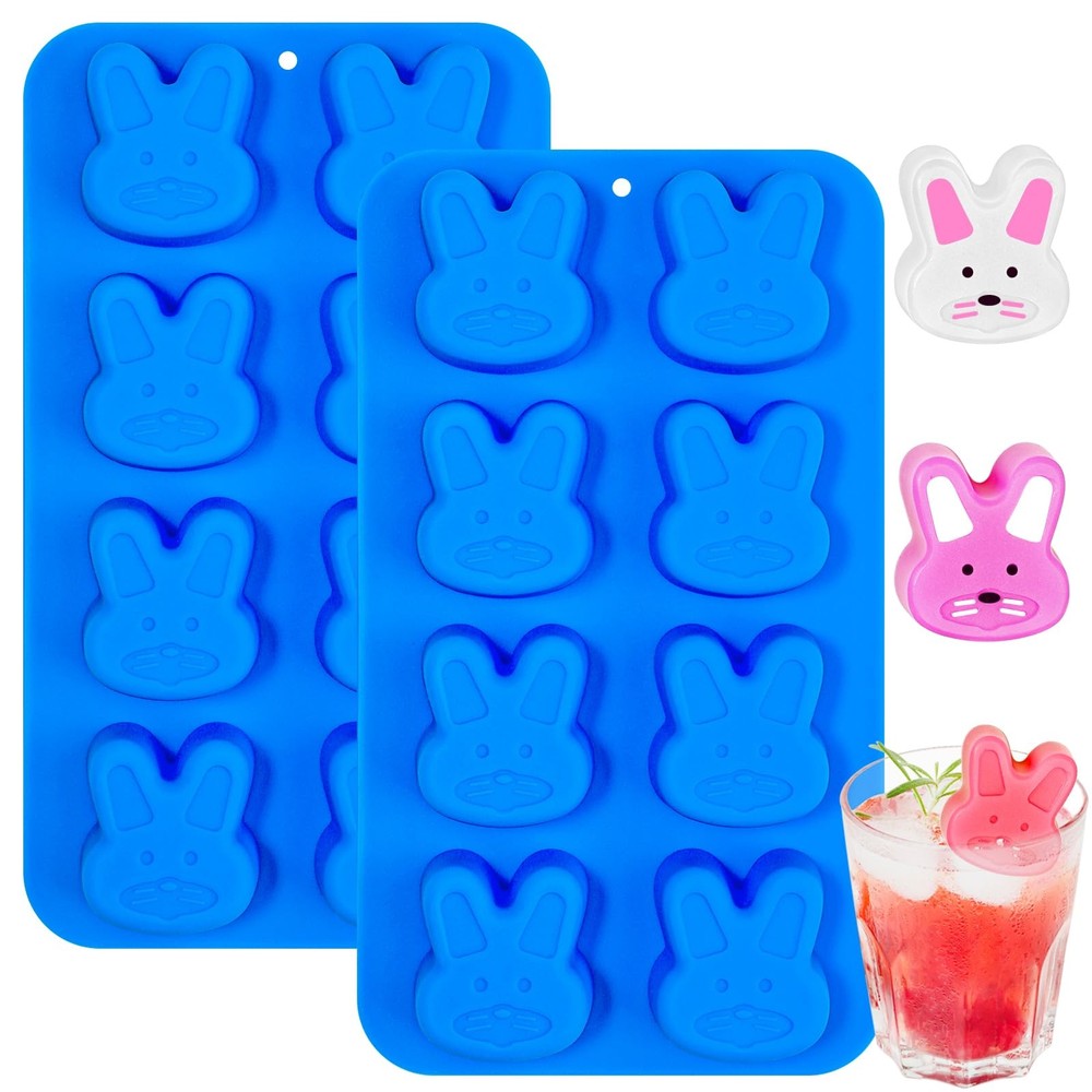 Webake Easter Bunny Ice Cube Molds, 8-Cavity Silicone standard, Blue