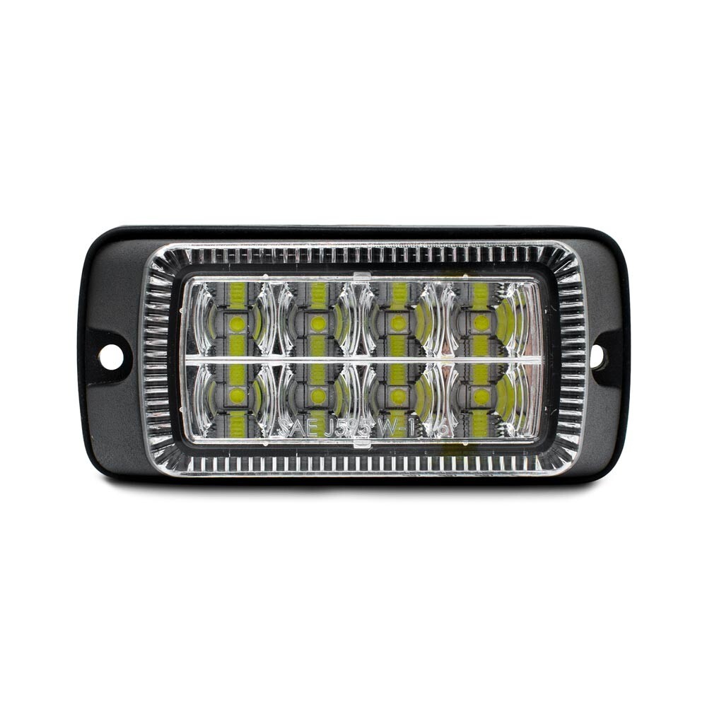389C Surface Mounted White Warning Light - 10 Flash Patterns