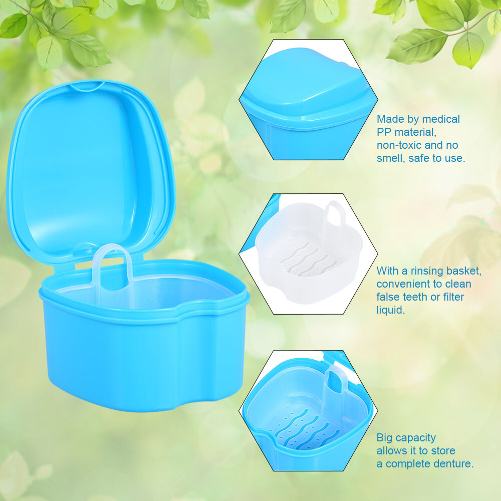 Denture Bath Denture Box Case Cup Dental Retainer Teet h Container Holder N6C8