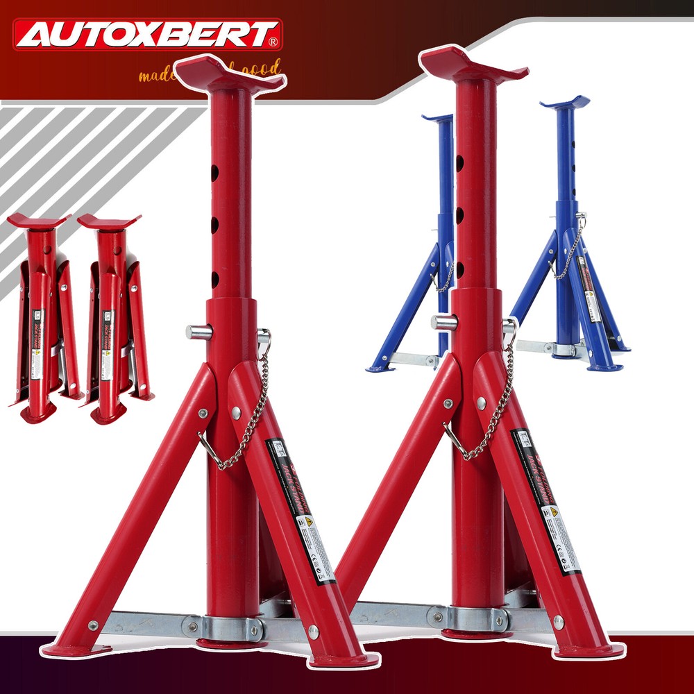 PAIR-6000lbs Folding Secure Lock Car Truck Axle Jack Stands Lifting Auto 3 Ton E