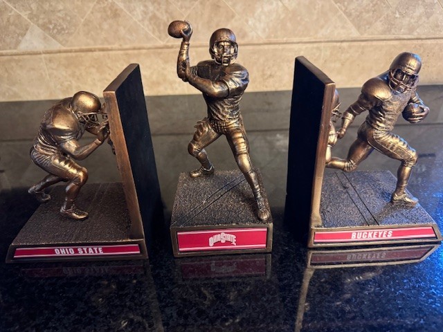 Ohio State Cold-Cast Bronze Bookends and Figurine