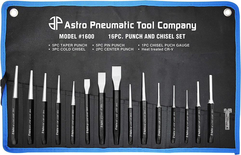 Tool 1600 16-Piece Punch and Chisel Set