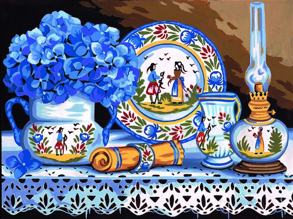 Margot de Paris Needlepoint canvas for halfstitch without yarn Earthenware an...