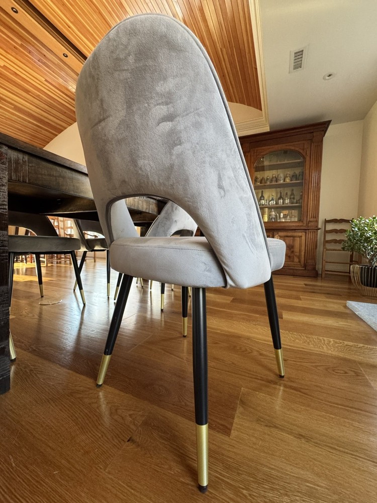 FDW FDC-FB164 Upholstered Dining Chair - Gray