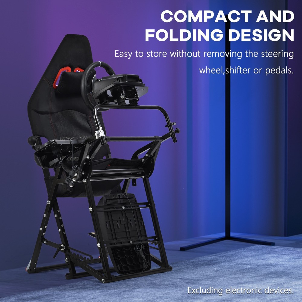 Supllueer Foldable Racing Simulator Cockpit Fits Logitech G920 Moza Thrustmaster