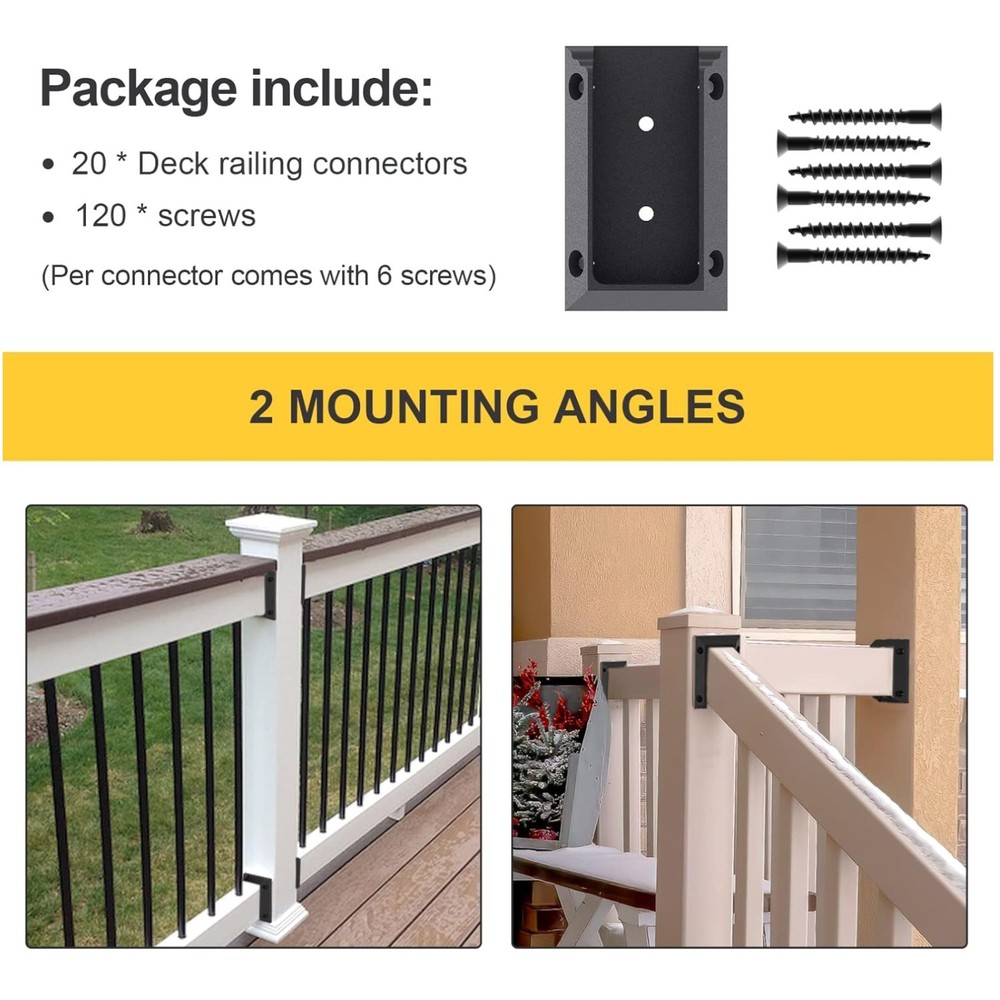 Sturdy 2x4 Brackets for Railing, 20 PCS