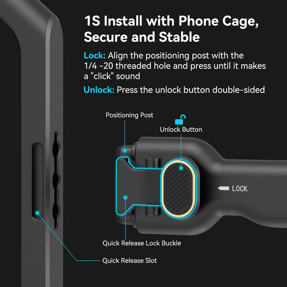Side Handle Quick Release Adaptor, Suitable for Quick Release Phone Cage Series,