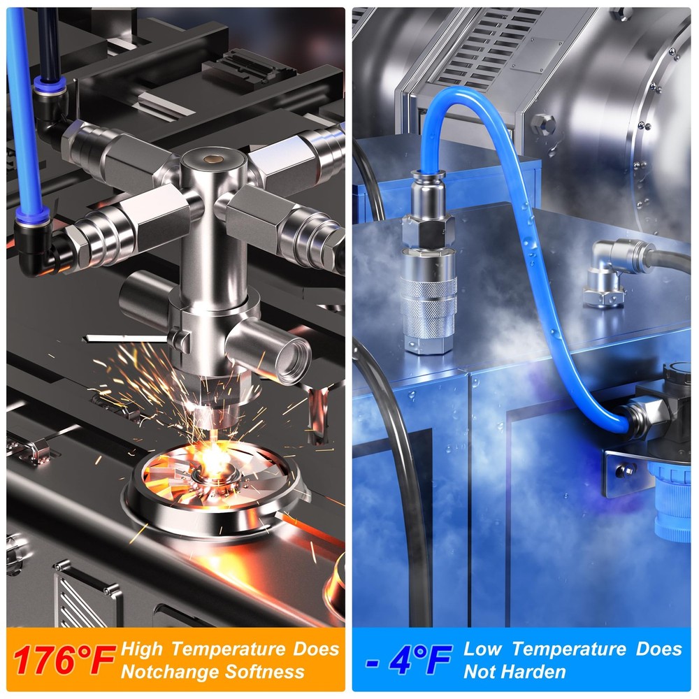 TAILONZ PNEUMATIC Blue 6mm OD 4mm ID Polyurethane PU Air Hose Pipe Tube Kit 1...