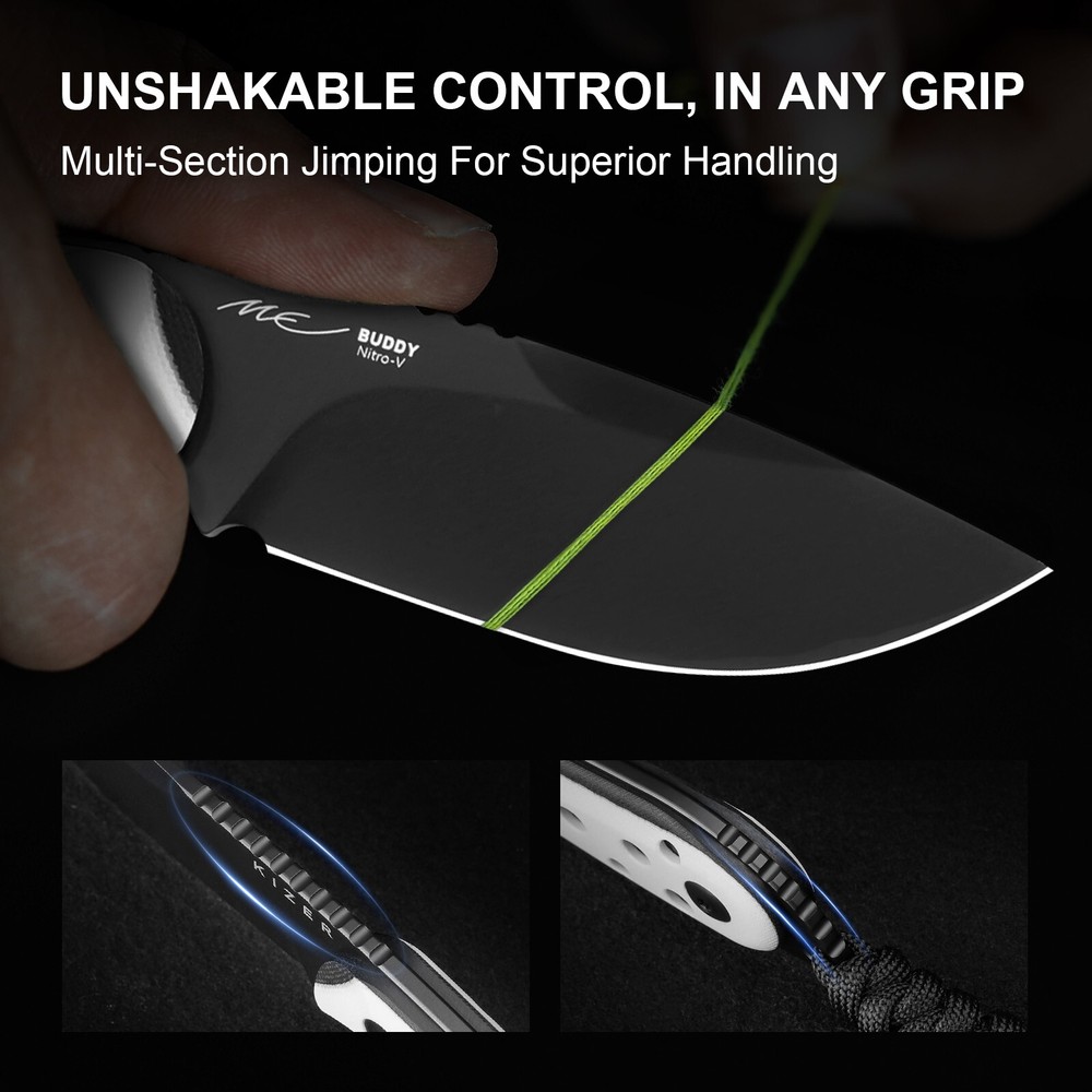 Kizer Buddy Fixed Knife EDC Compact Nitro-V Blade G10 Handle Drop point 1081A3