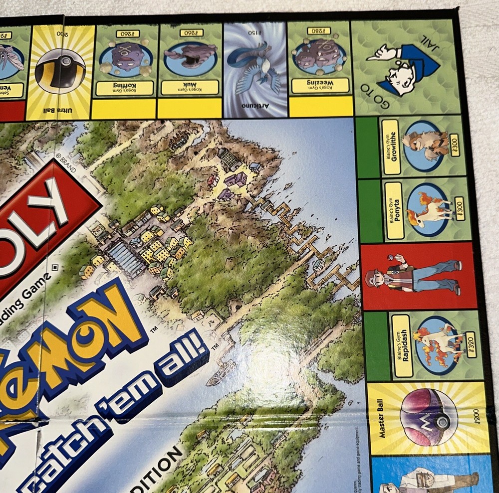 2014 Pokémon Monopoly Replacement Piece Game Board Only