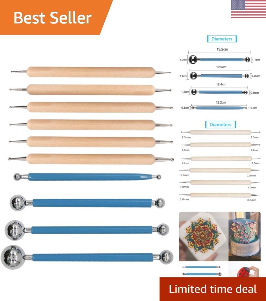 Versatile Dotting Tools Set with Multiple Ball End Diameters - 20 Ball Styluses
