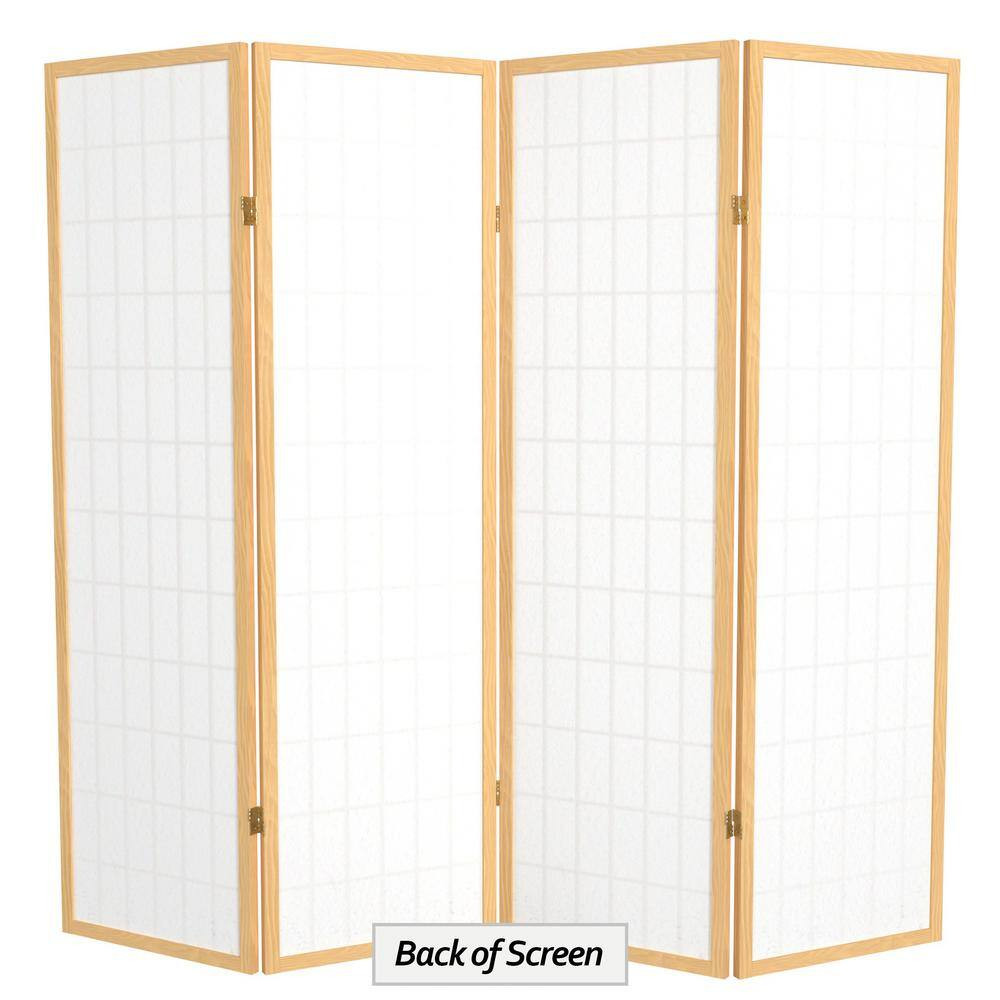 5 Ft. Natural 4-Panel Room Divider