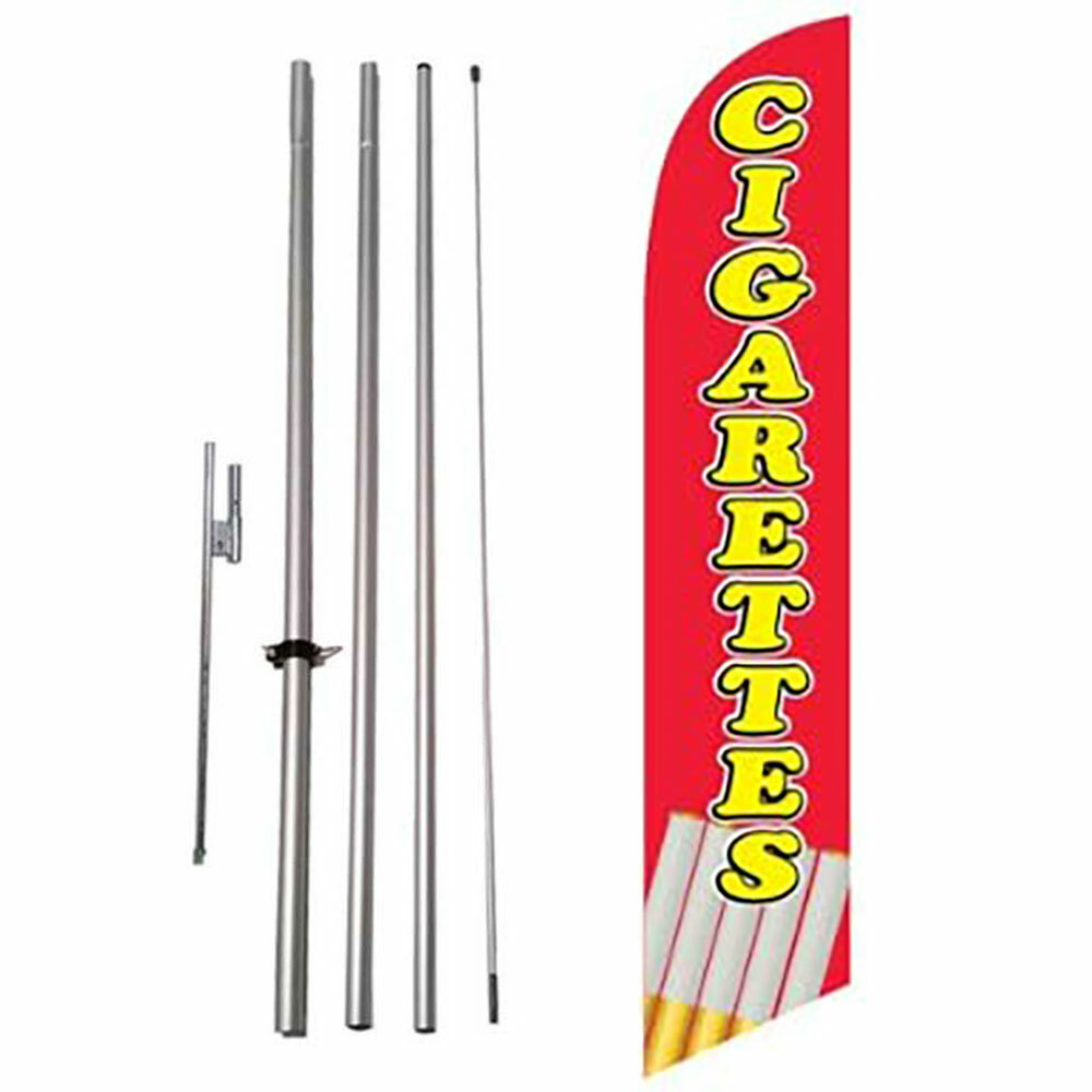 Red Cigarettes Feather Banner Swooper Flag Kit with pole+spike