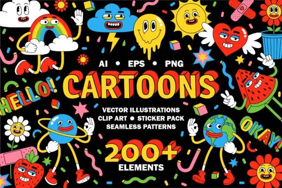 Retro Cartoon 200+