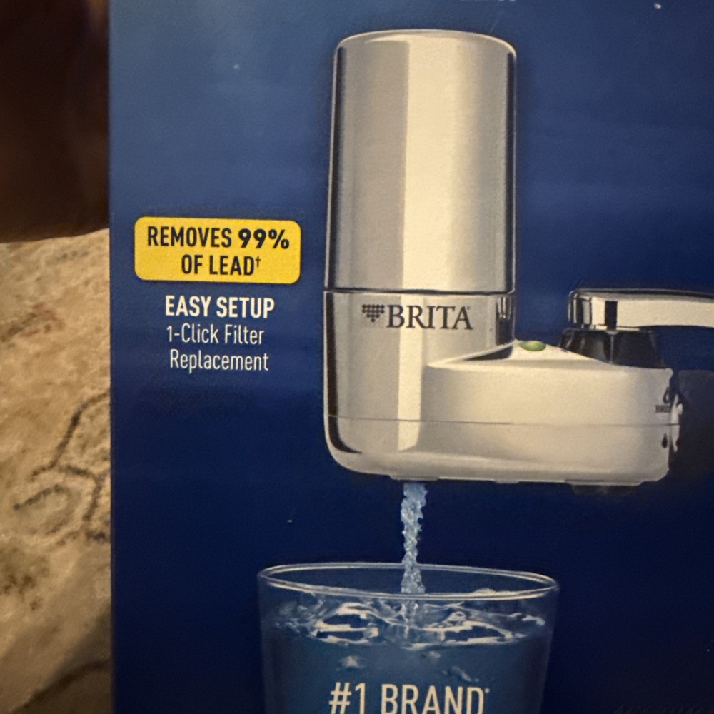 BRITA Basic Faucet Mount System, Chrome, Removes Lead NEW