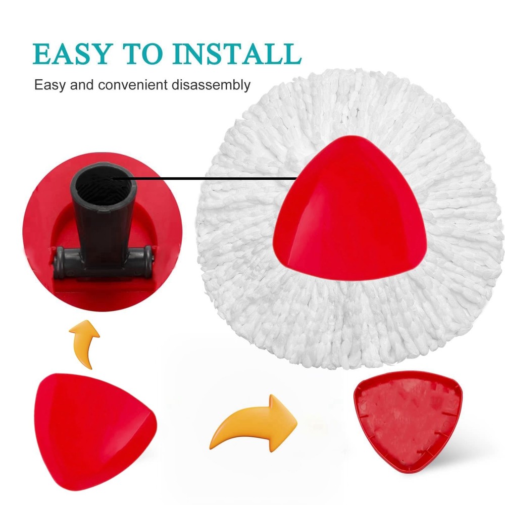 6 Pack Spin Mop Replacements Head Compatible For Easywring 1tank Systemreusable