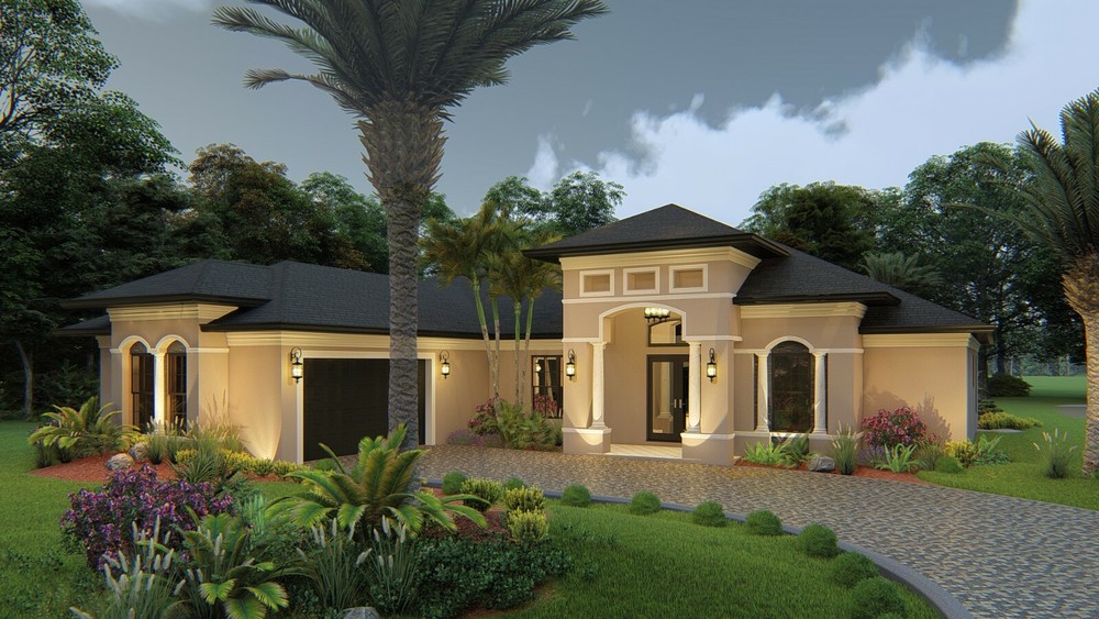 BLUEPRINTS MEDITERRANEAN HOUSE PLAN ARCHUP #104M