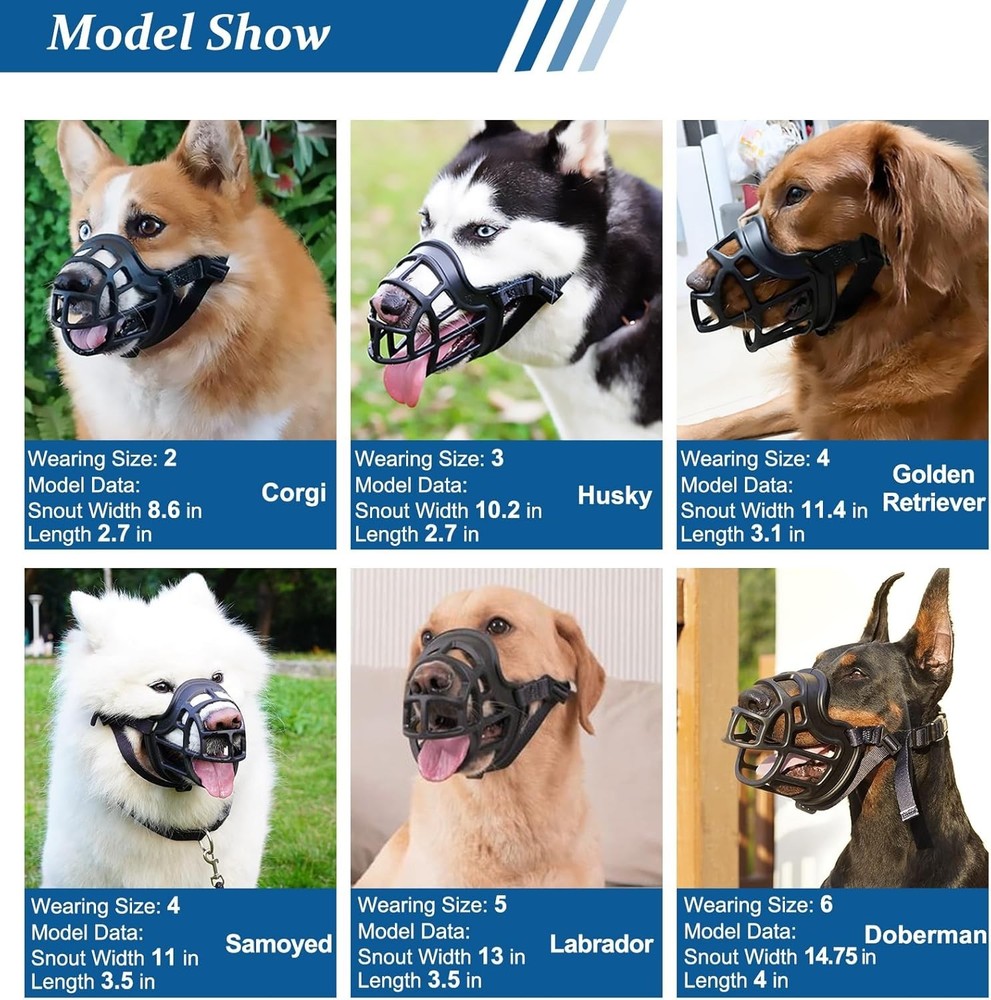Malleable Silicone Dog Muzzle - Adjustable Design for Safe Grooming & Training