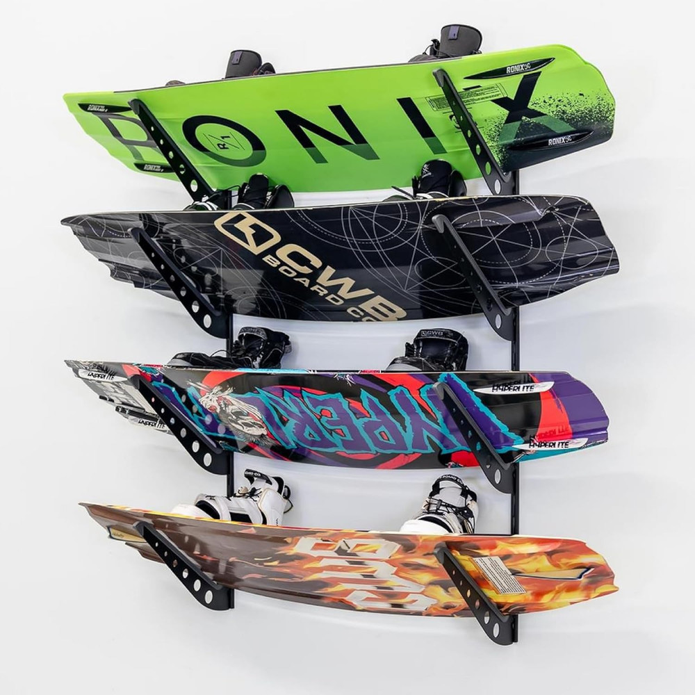 Adjustable Wakeboard Storage Rack – Wall Mount 4 Level Display, Heavy Duty Water