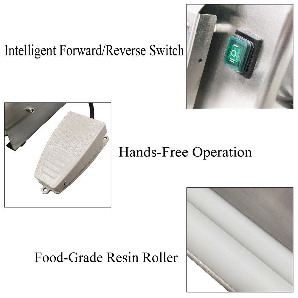 110V 450W Automatic Pizza Dough Roller Machine Press Sheeter 3"-15"