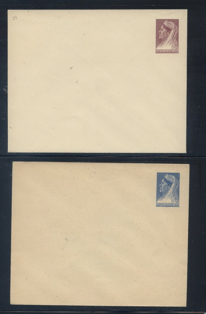Curacao   2  large  postal  envelopes  unused