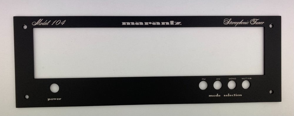 New! Marantz 104 Tuner Front Panel Faceplate (Face Plate) Black