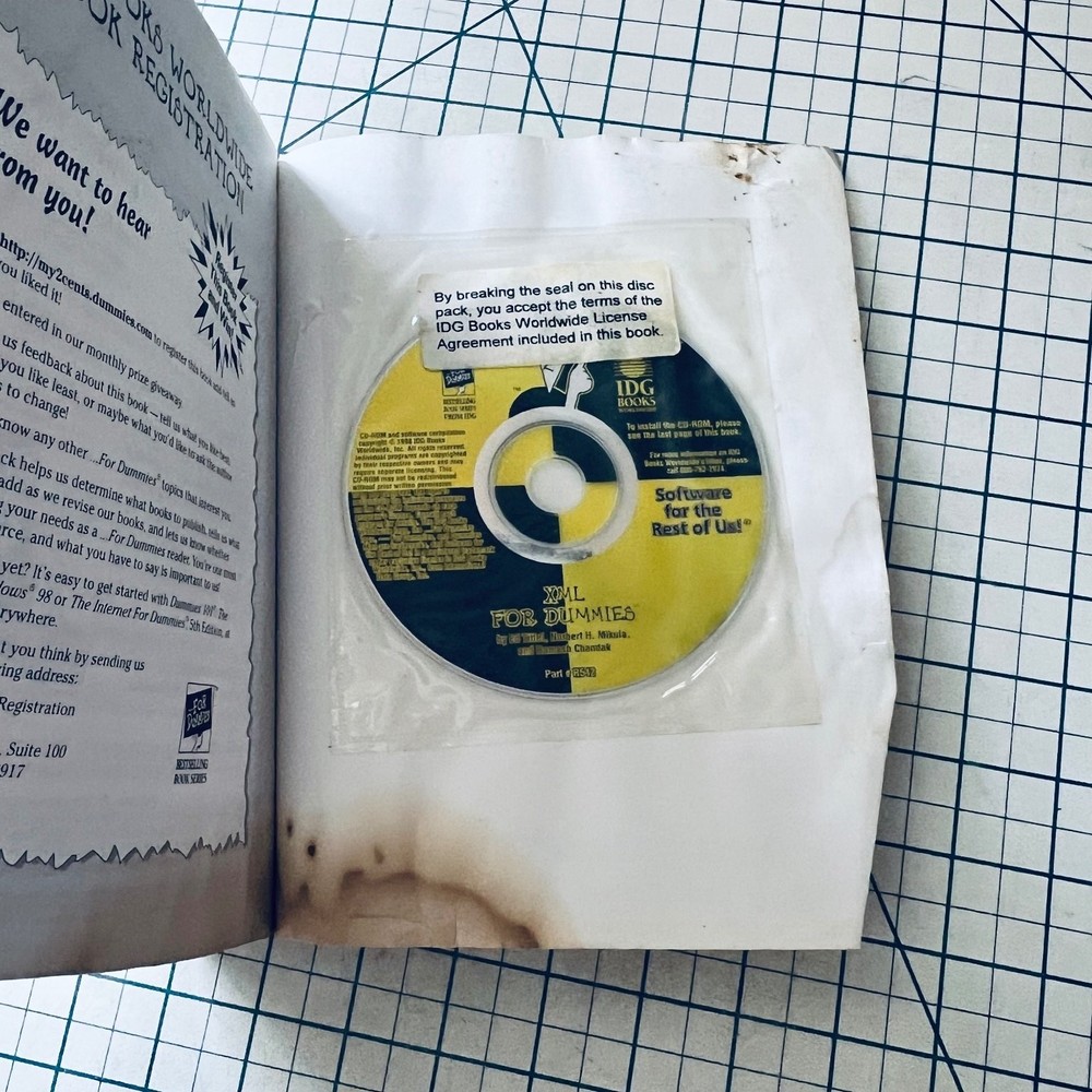 XML For Dummies Reference Guide 1997 with CD-ROM IDG Websites Vintage Computing