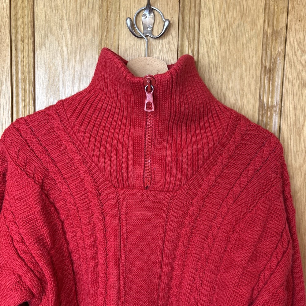 Denbigh Wind Stopper Pullover Mens Medium Blue Popover Golf 100% Wool Jacket