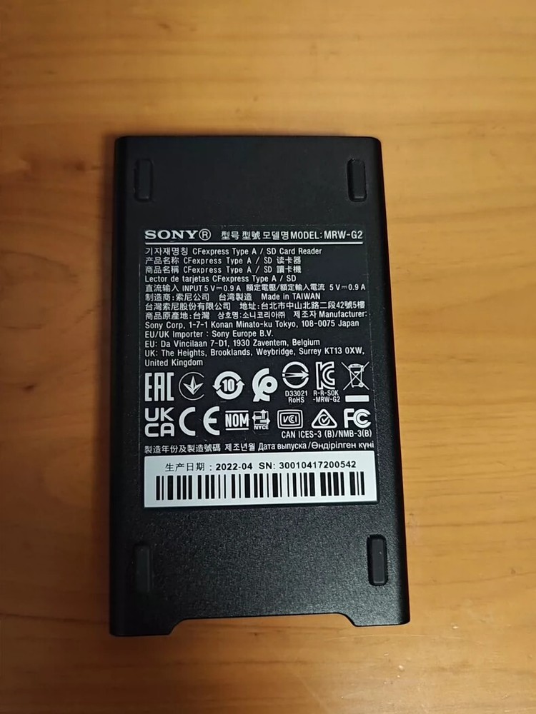 Sony MRW G2 CFexpress Type A/SD Memory Card Reader