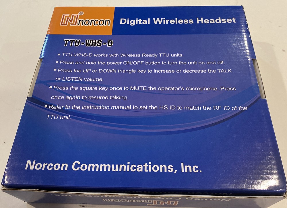 Norcon Communications TTUWHSD Two-Way Communication Headset Digital Wireless