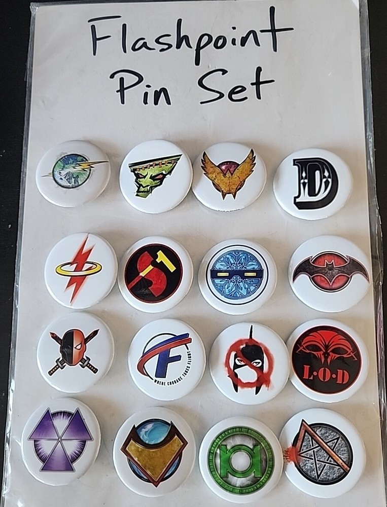 DC Comics Flashpoint Promo Pins Set COMPLETE SET of 16