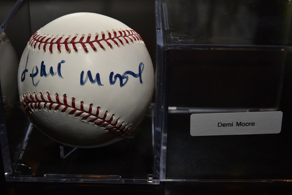 DEMI MOORE signed autographed RAWLINGS baseball