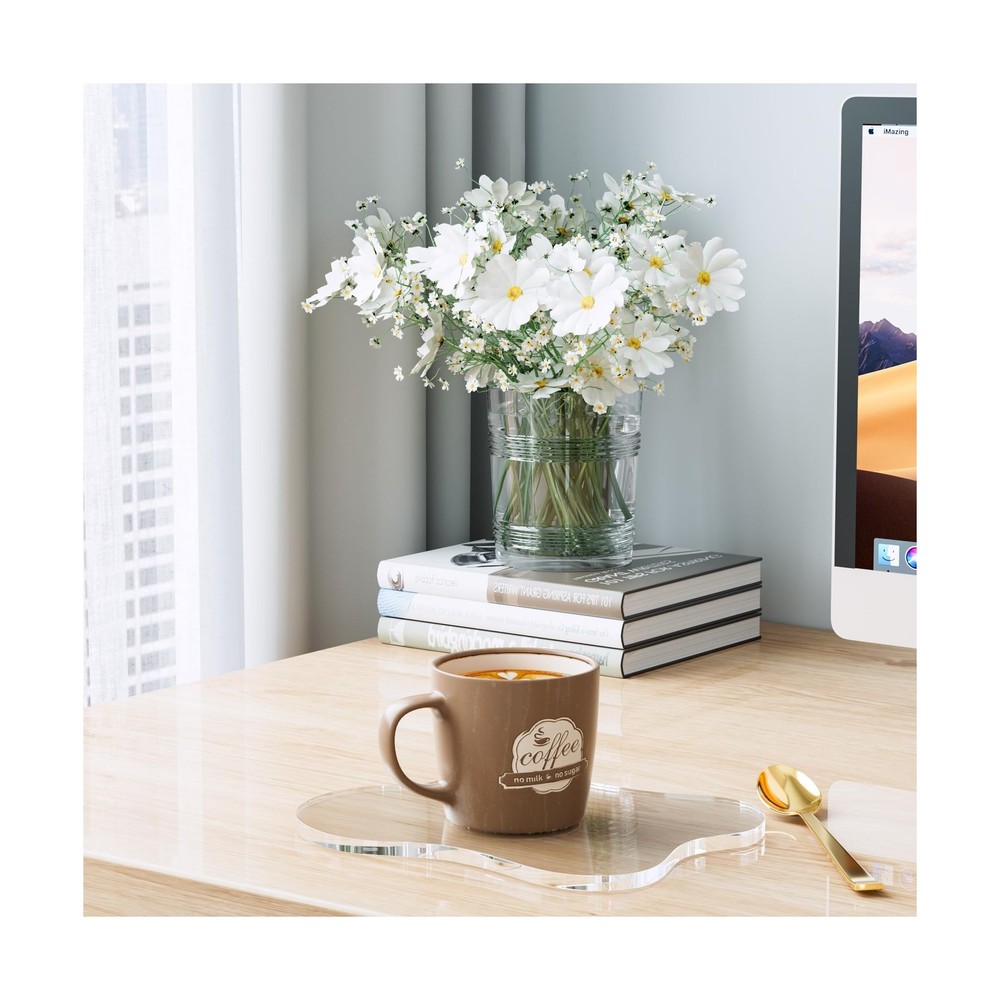 Acrylic Coaster Decorative Plates, Irregular Bar Drink Coaster, Clear Cloud S...