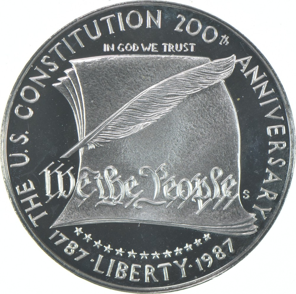 1987-S Proof Constitution Commemorative Silver Dollar $1