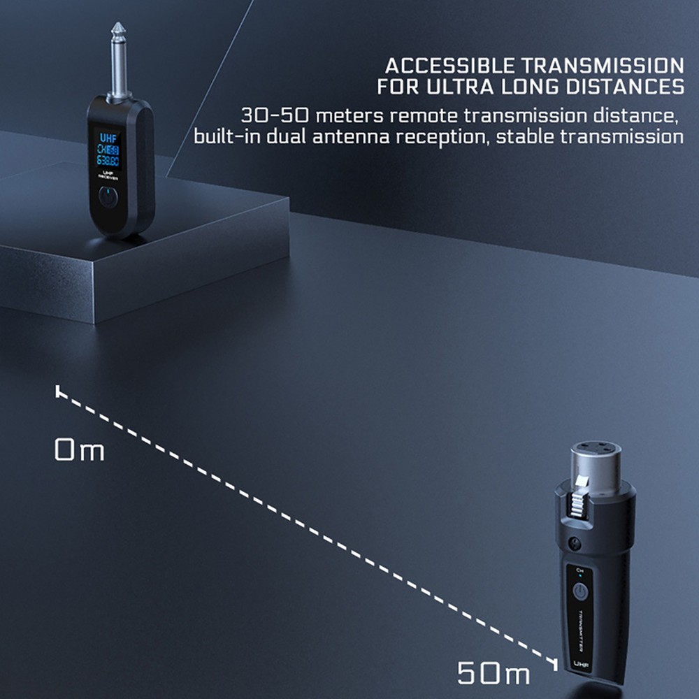 Wireless Audio Transmitter&Receiver XLR Adapter 30-50m Stable Transmission
