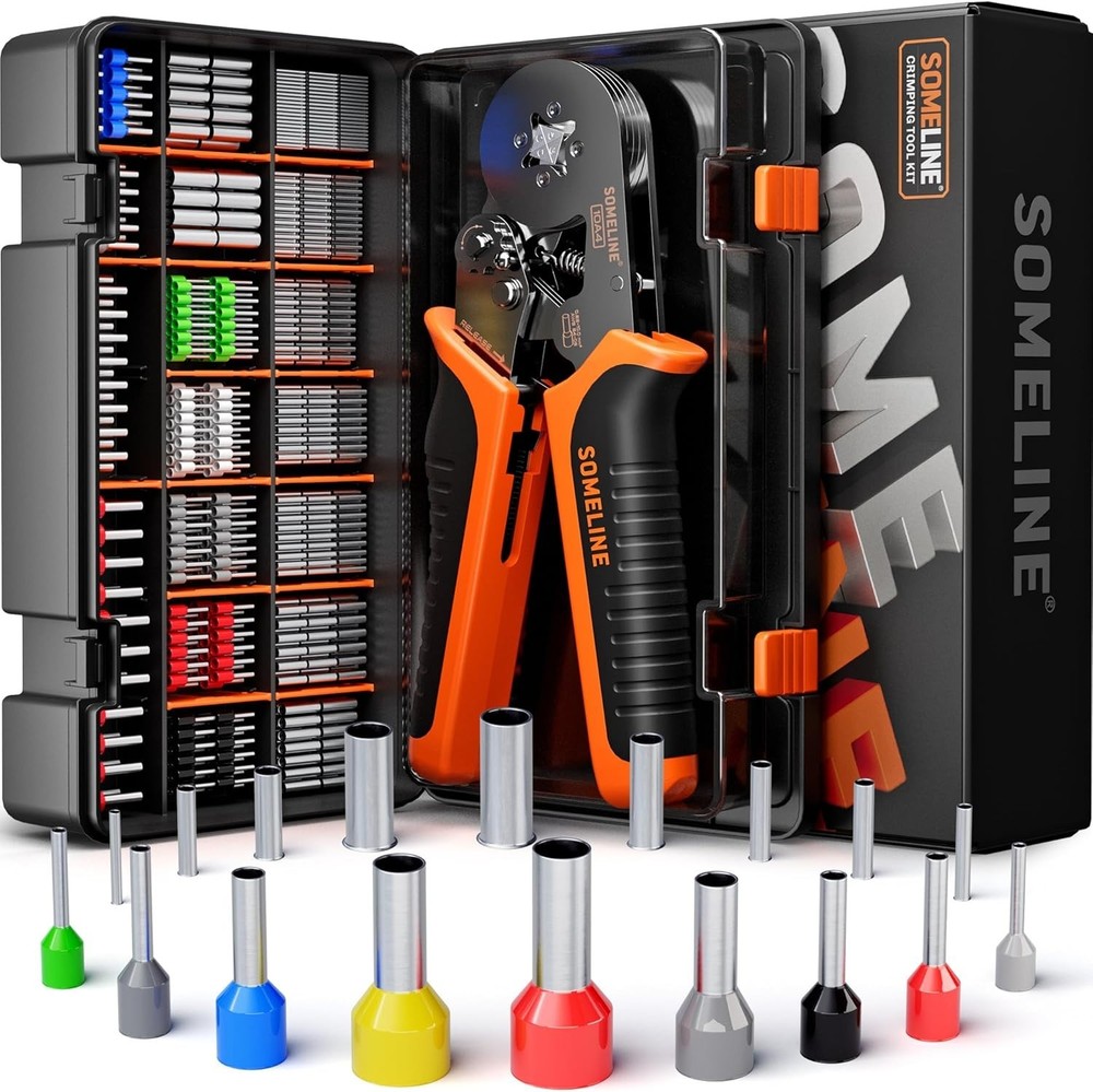 Ergonomic Ferrule Crimping Pliers Set - Complete 18 Sizes for Electrical Use