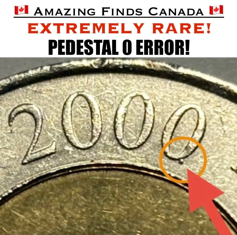 ERROR! 2000 Canada Knowledge $2 Dollar Toonie! **PEDESTAL 0 ERROR!** RARE ERROR!