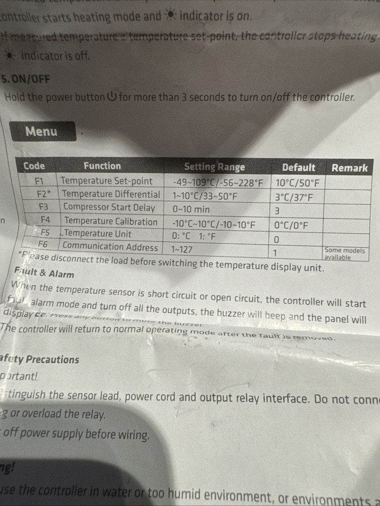 ELITECH (r) Digital Refrigeration Control Thermostat