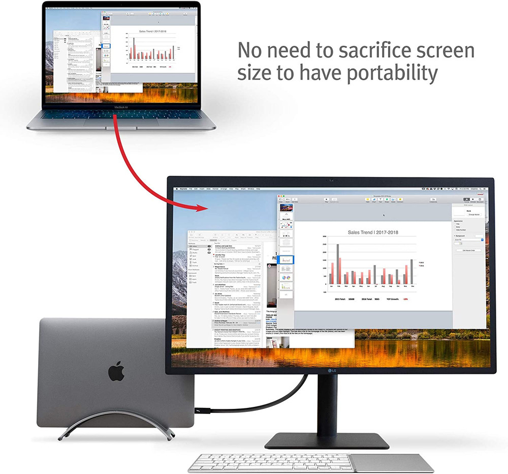 Bookarc for Macbook | Space-Saving Vertical Desktop Stand for Apple Notebooks (S