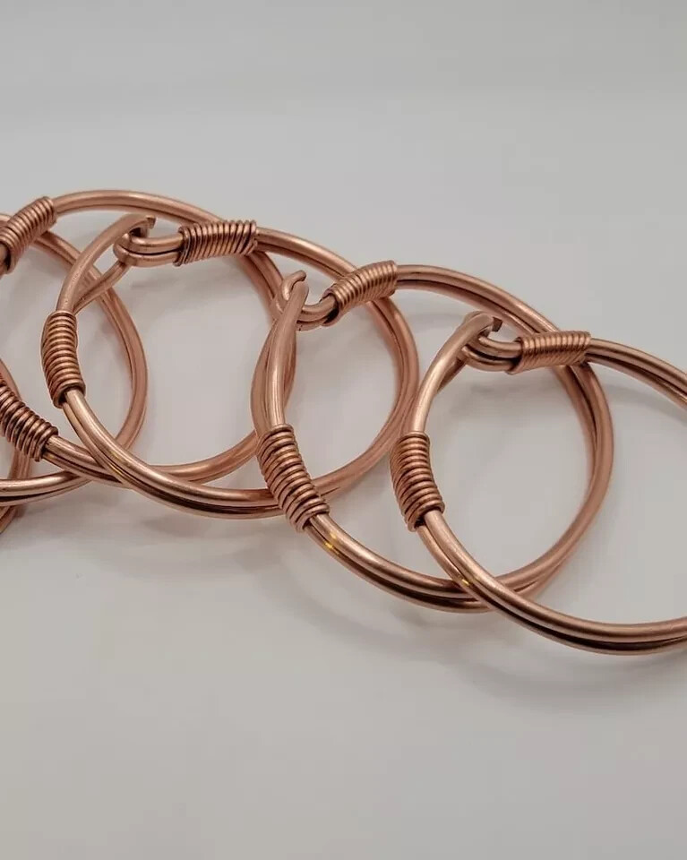1 Pc Pure Copper Bangle, Unisex Cuff Bracelet, Hammer Healing Bangles Openable