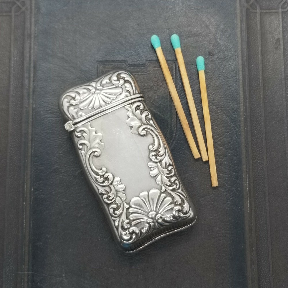 Antique Frank Whiting EUC Sterling Silver Match Safe Vesta Case
