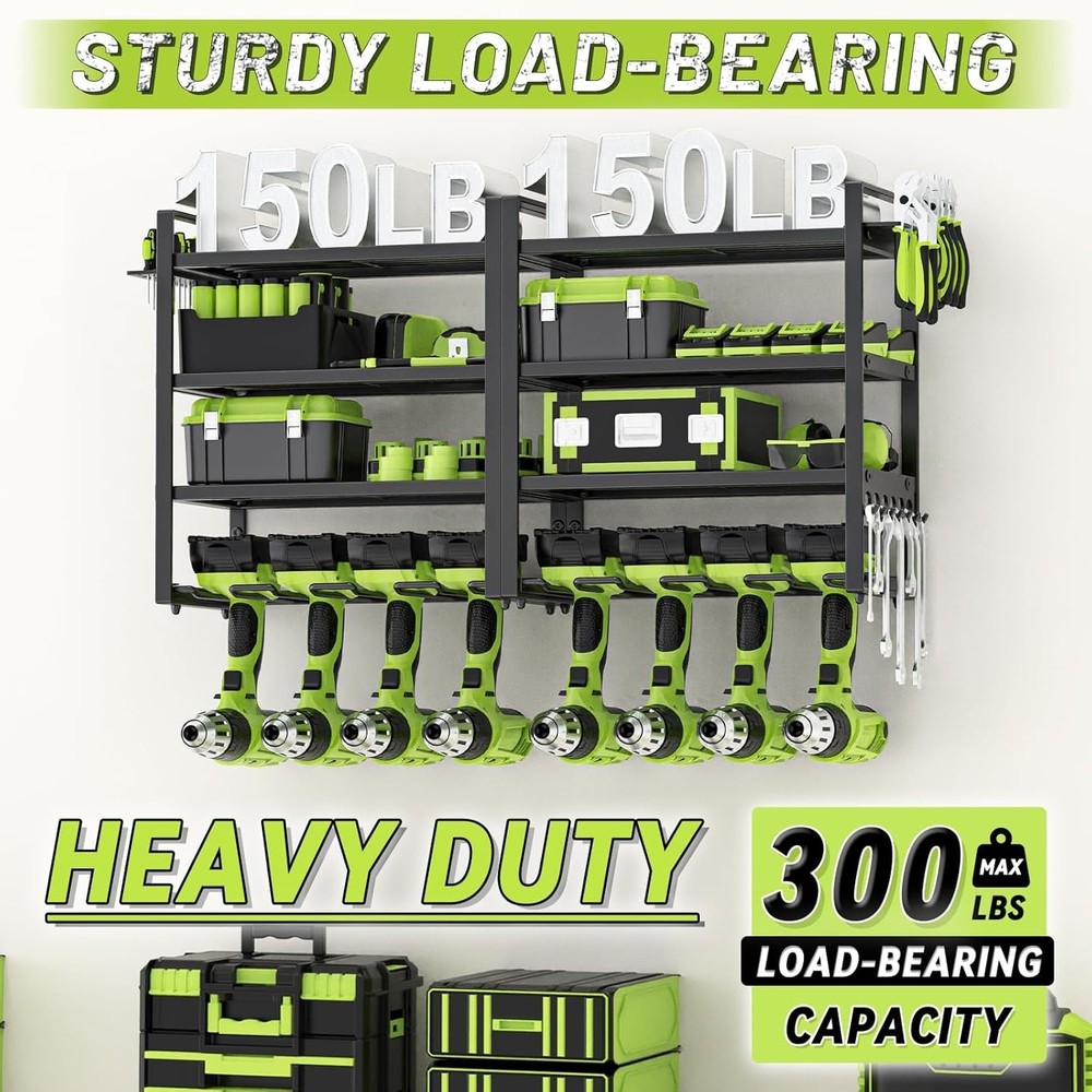 Heavy Duty Power Tool Organizer Wall Mount