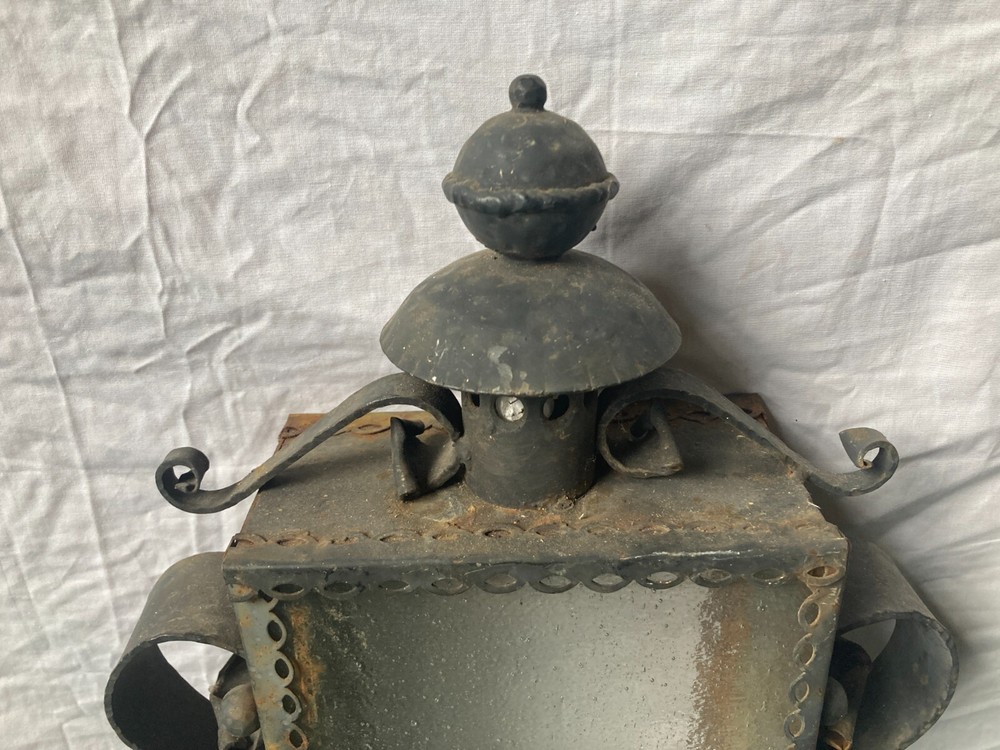 Vtg Mid Century Lantern Wall Mount Sconce Light Fixture Old 71-24E