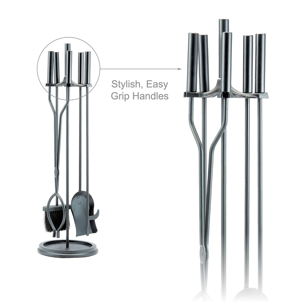 5-Piece Black Fireplace Tools Set (F-1070)