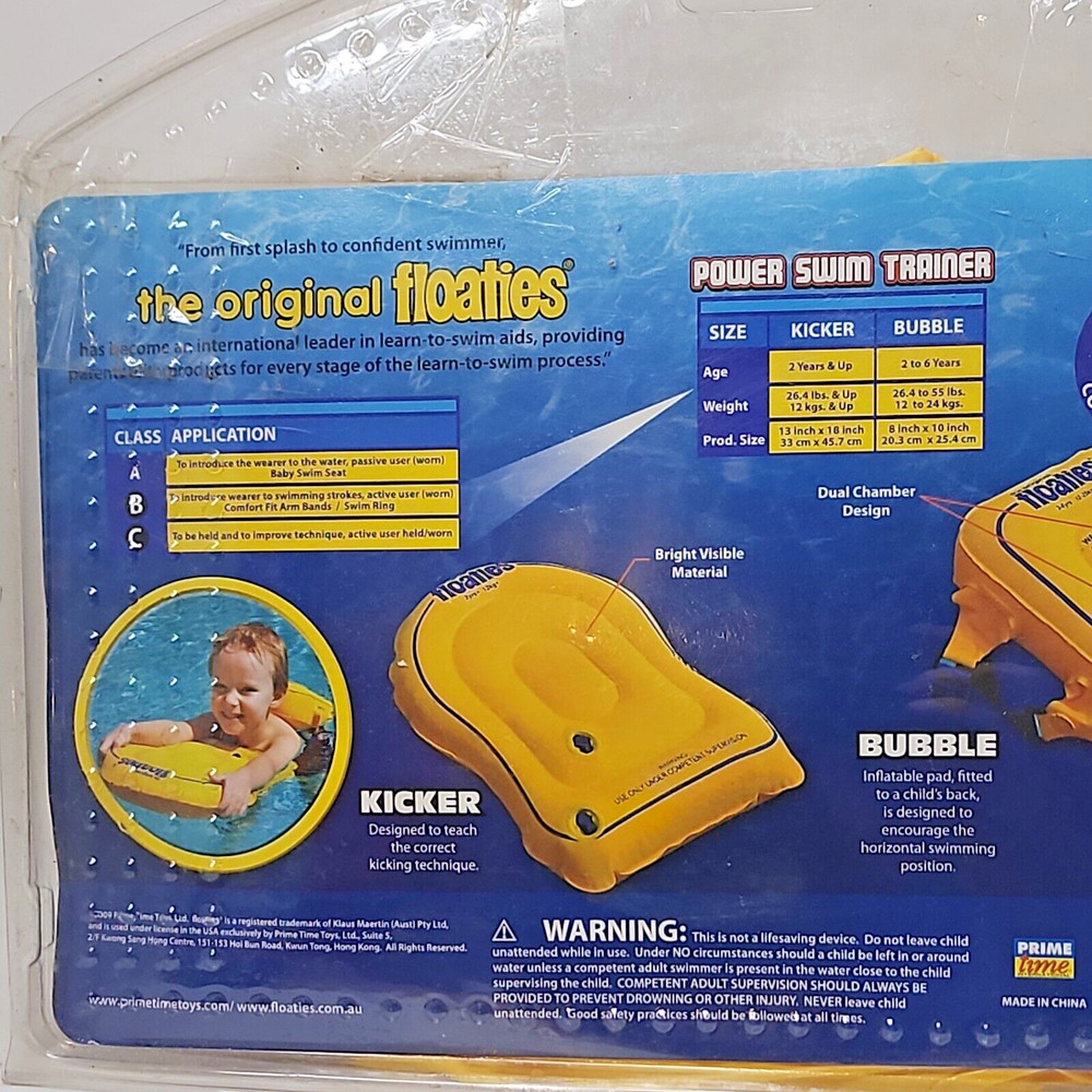 The Original Floaties Kicker & Bubble Set Power Swim Trainer Class B & C (T49)