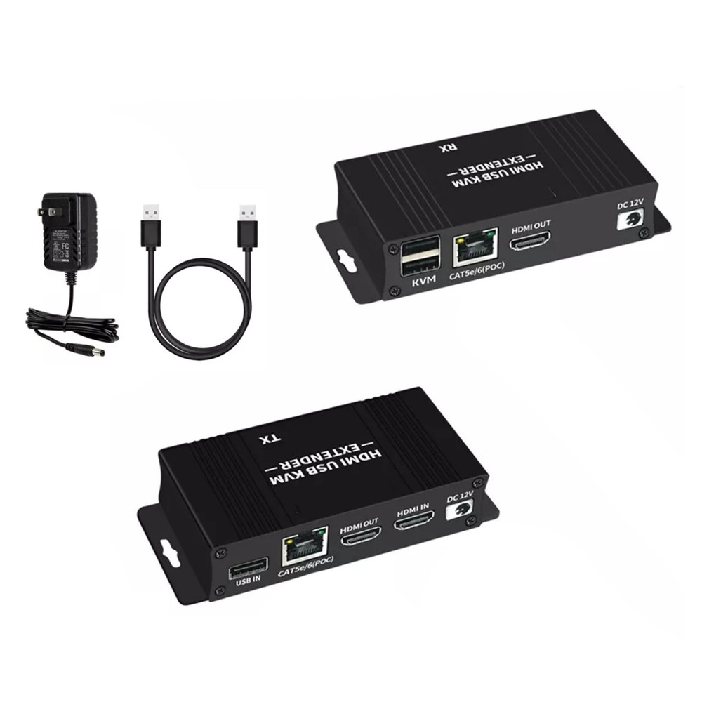 HDMI KVM Extender with USB KVM Control RJ45 60m over cat5e/6 Mouse Keyboard