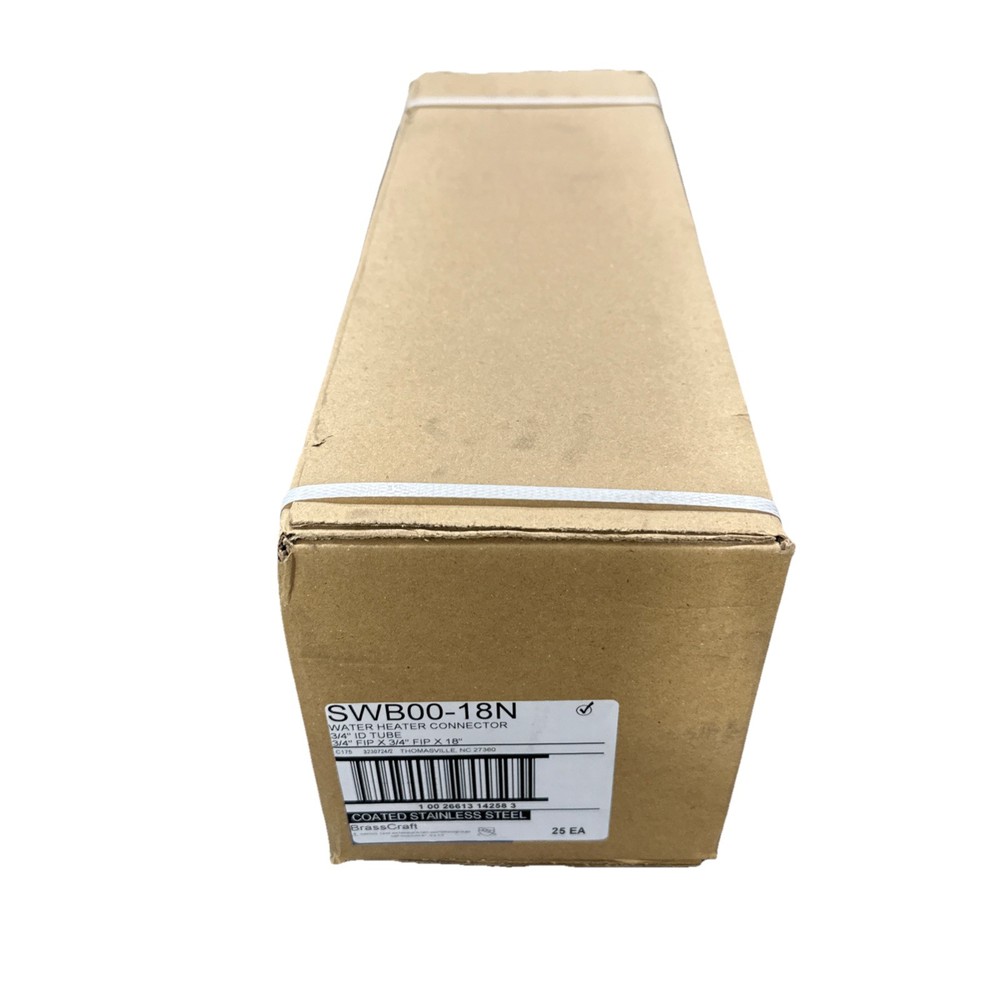 CASE OF25,  SWB00-18N BRASSCRAFT, WATER HEATER CONECTOR 3/4FIP X 3/4 FIP X 18"