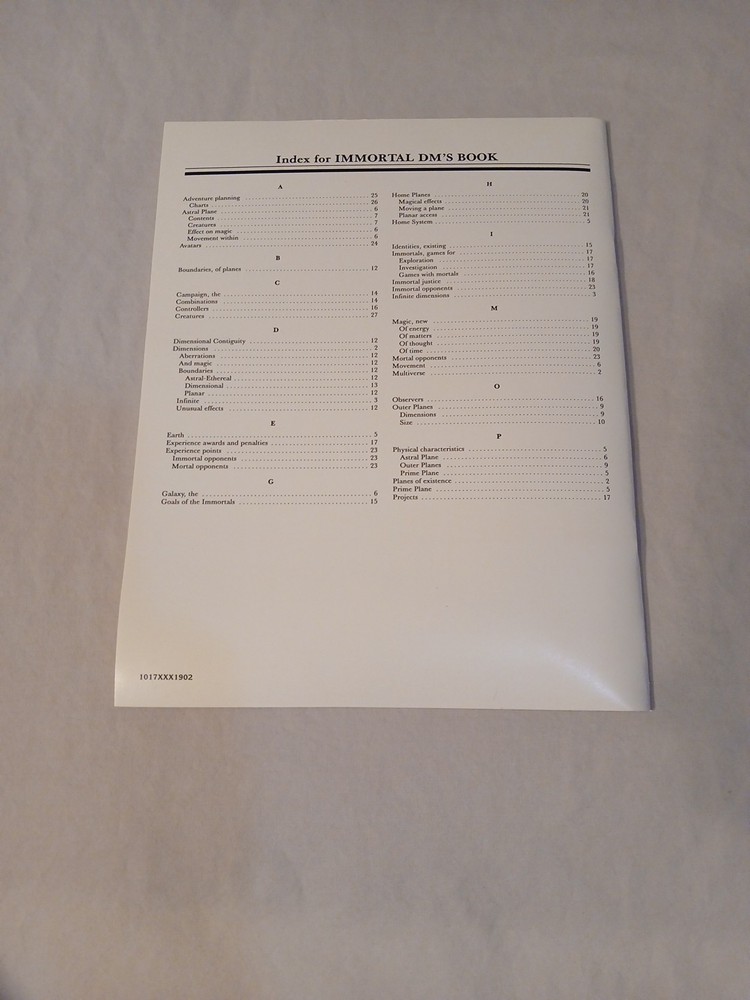 Dungeons & Dragons Immortal Rules Boxed Set BECMI Very Fine Condition