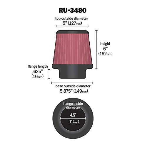 High-Flow Original Lifetime Universal Clamp-On Air Filter: High Performance,